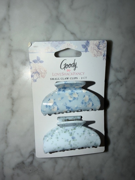 NWT LoveShackFancy x Goody Light Blue Floral Paddle Detangler & Accessory Bundle